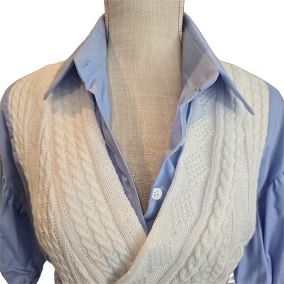 Storets Blue Knit Shirt Dress Sz. S/M - Picture 4 of 9